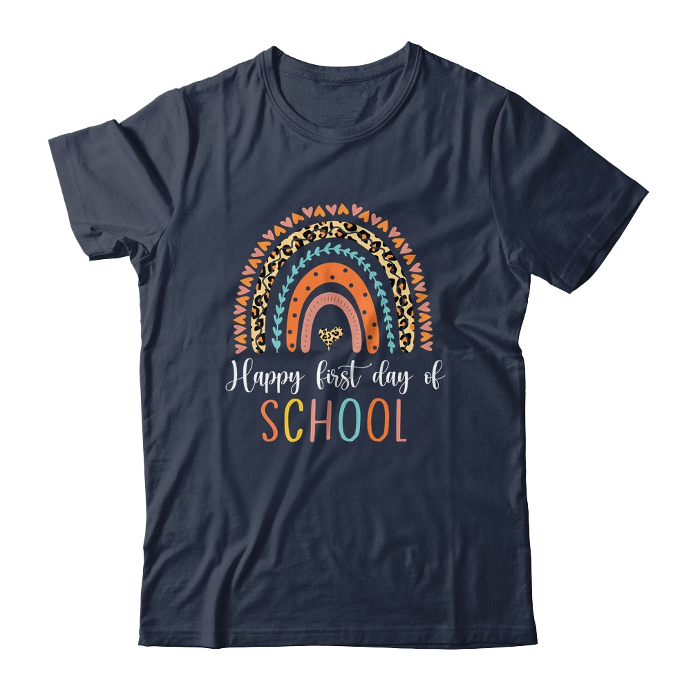 Leopard Rainbow Kindergarten Teacher First Day Of School T-Shirt & Hoodie | Teecentury.com