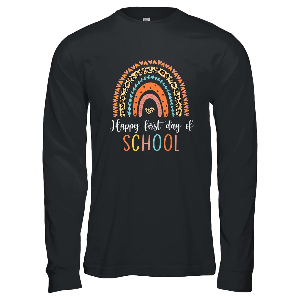 Leopard Rainbow Kindergarten Teacher First Day Of School T-Shirt & Hoodie | Teecentury.com
