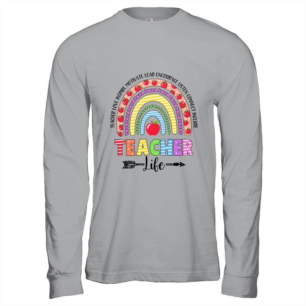 Leopard Rainbow Teacher Life Teaching Last Day Of School T-Shirt & Hoodie | Teecentury.com