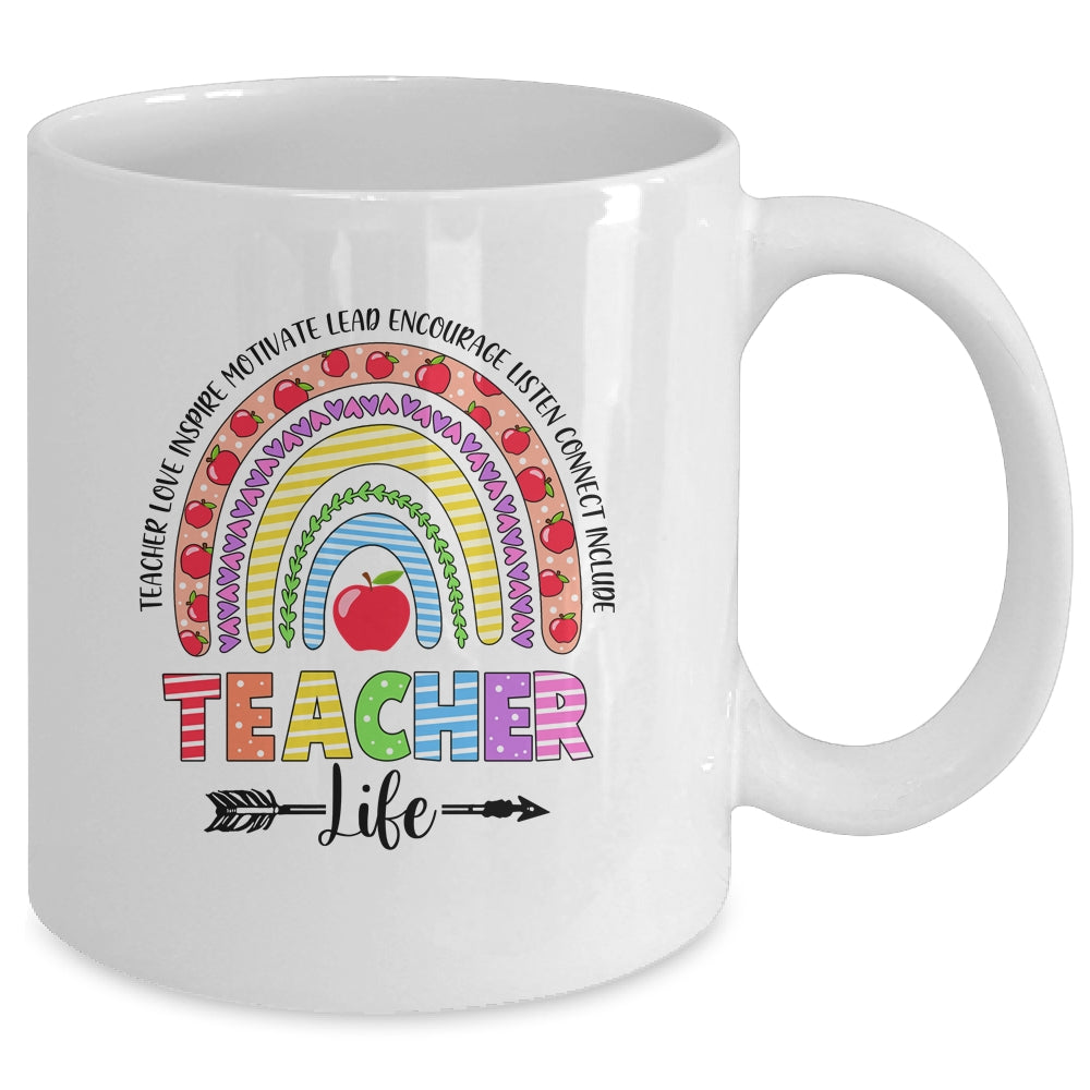 Leopard Rainbow Teacher Life Teaching Last Day Of School Mug Coffee Mug | Teecentury.com
