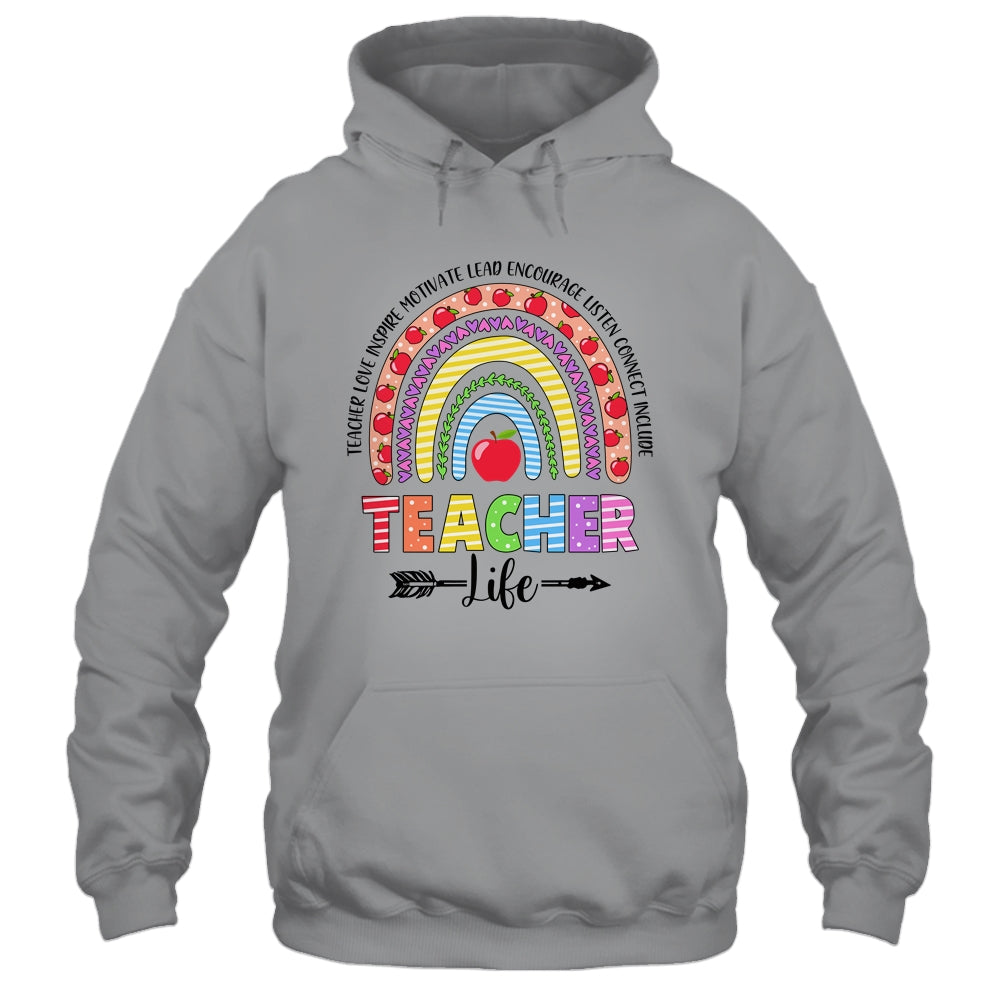 Leopard Rainbow Teacher Life Teaching Last Day Of School T-Shirt & Hoodie | Teecentury.com