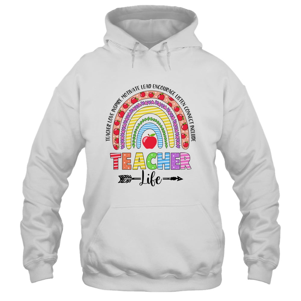 Leopard Rainbow Teacher Life Teaching Last Day Of School T-Shirt & Hoodie | Teecentury.com