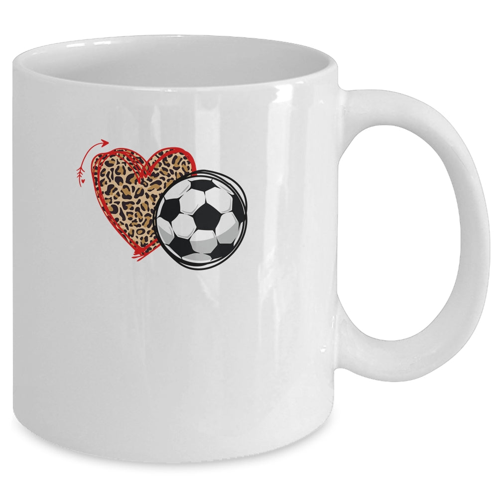 Leopard Soccer Love Heart Soccer Lover Soccer Season Mug Coffee Mug | Teecentury.com