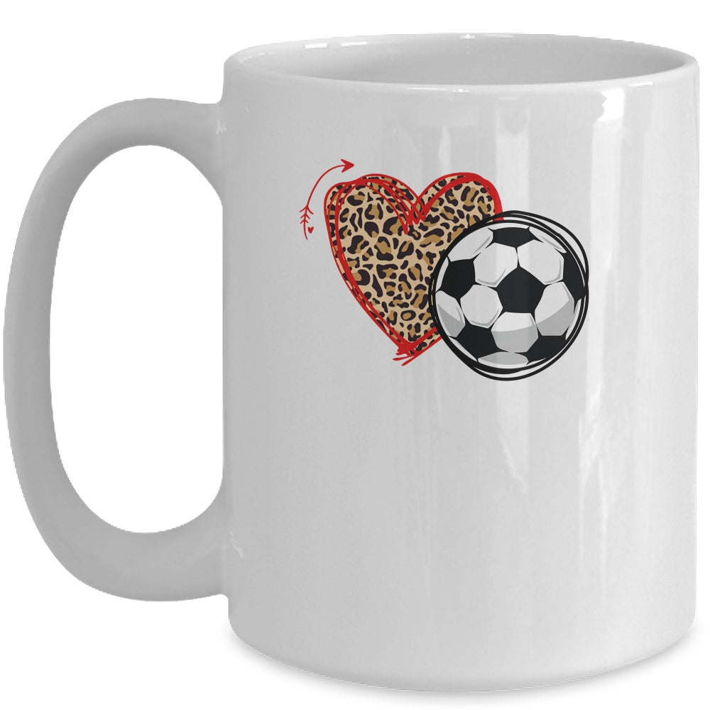 Leopard Soccer Love Heart Soccer Lover Soccer Season Mug Coffee Mug | Teecentury.com