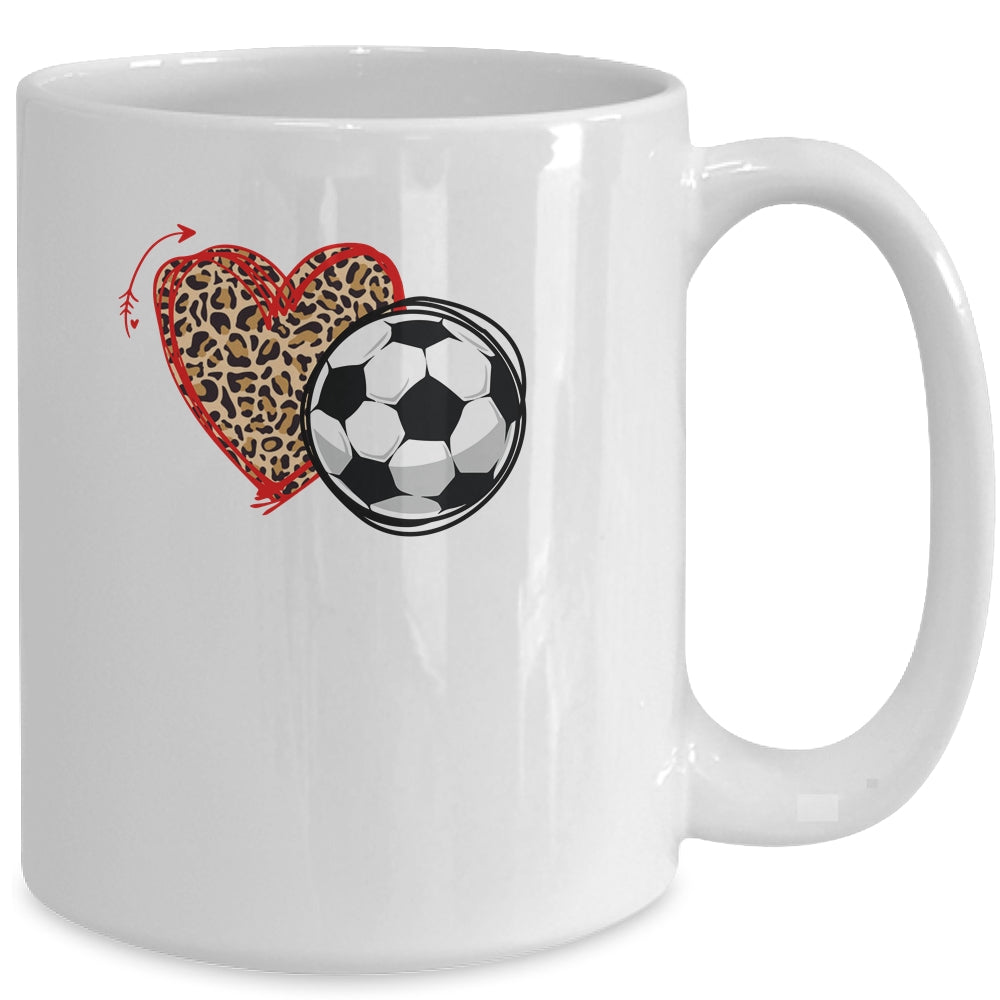 Leopard Soccer Love Heart Soccer Lover Soccer Season Mug Coffee Mug | Teecentury.com