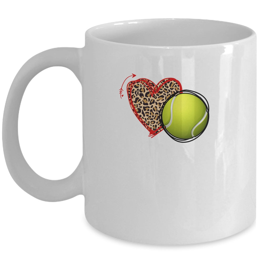 Leopard Tennis Love Heart Tennis Lover Tennis Season Mug Coffee Mug | Teecentury.com