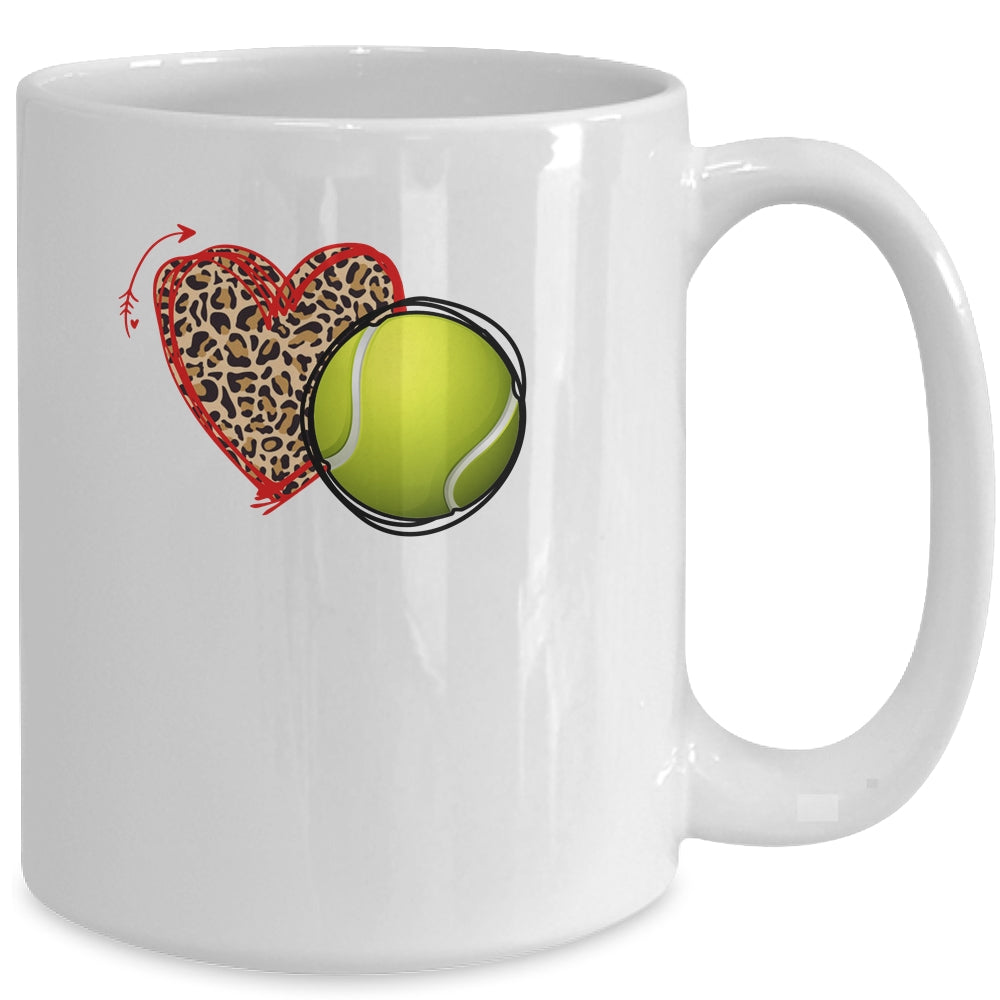 Leopard Tennis Love Heart Tennis Lover Tennis Season Mug Coffee Mug | Teecentury.com