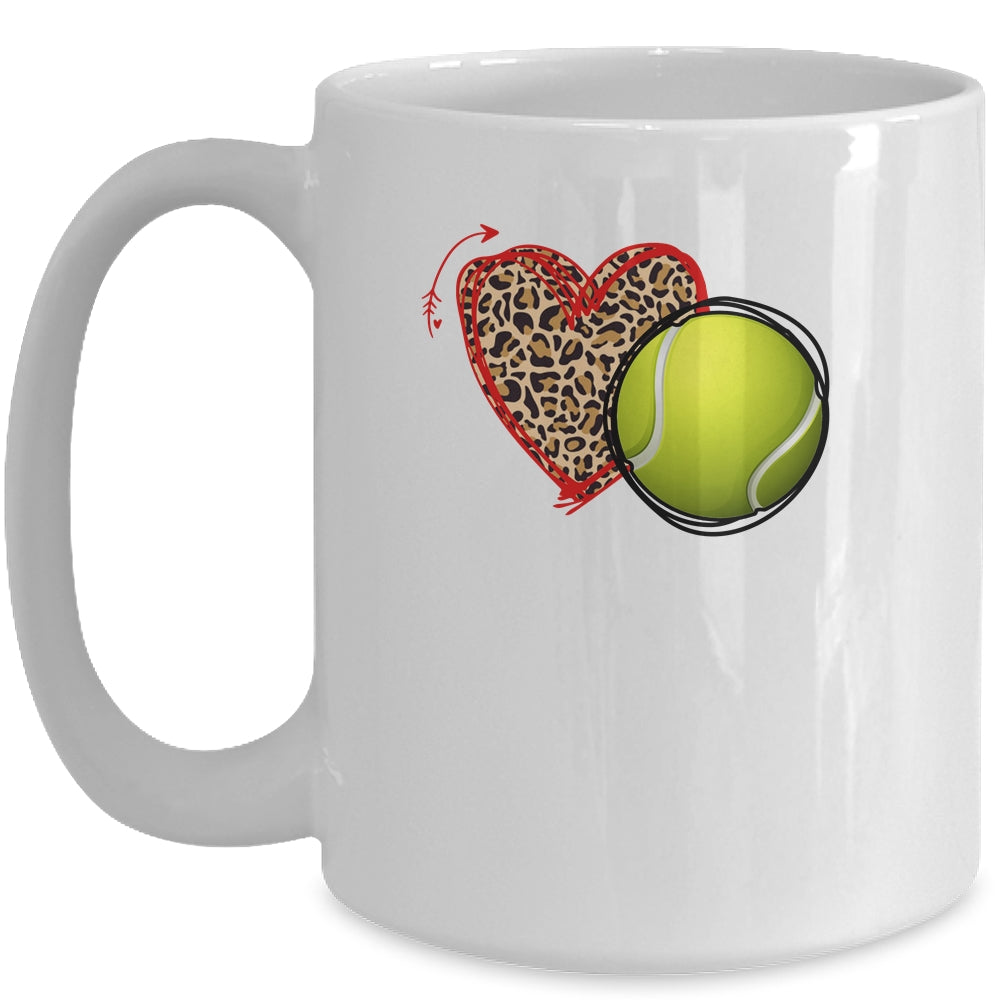 Leopard Tennis Love Heart Tennis Lover Tennis Season Mug Coffee Mug | Teecentury.com