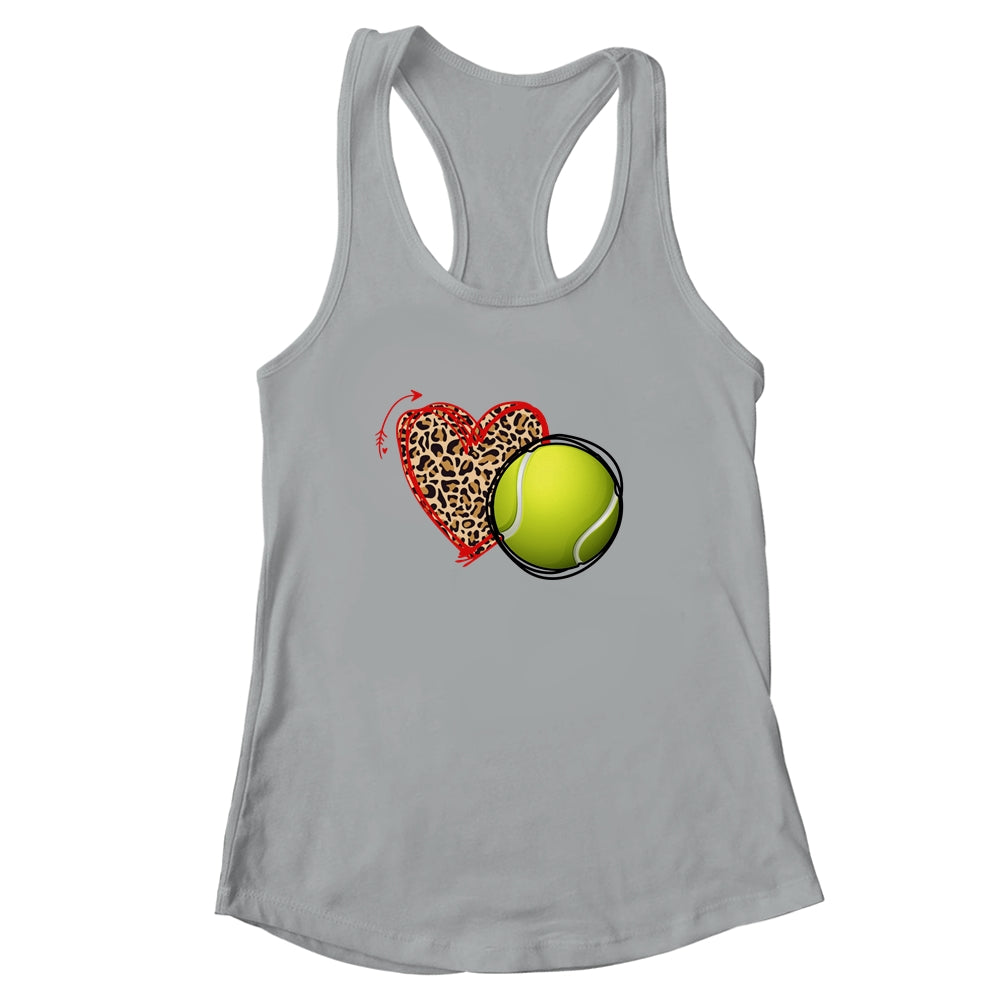 Leopard Tennis Love Heart Tennis Lover Tennis Season T-Shirt & Tank Top | Teecentury.com