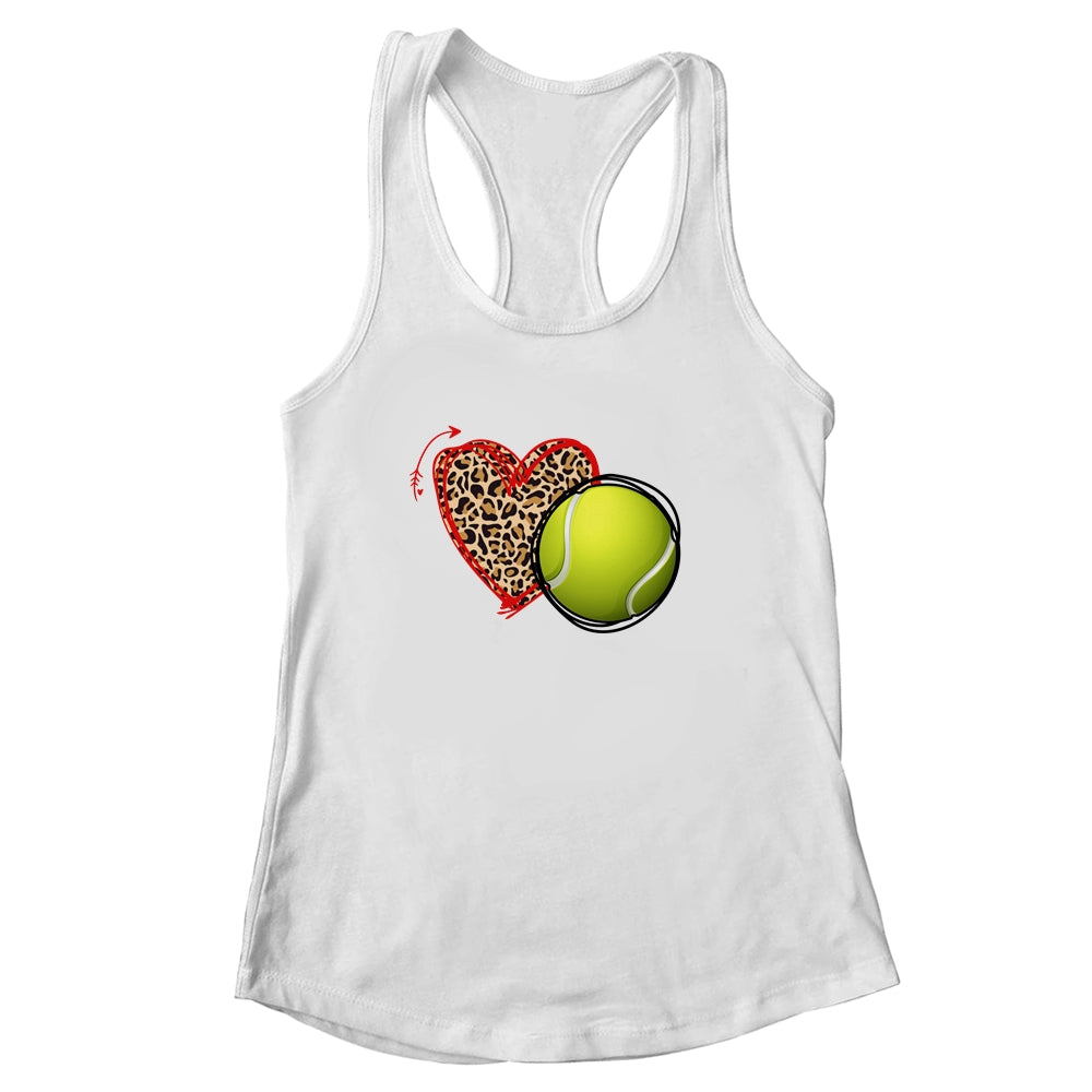 Leopard Tennis Love Heart Tennis Lover Tennis Season T-Shirt & Tank Top | Teecentury.com