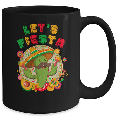 Lets Fiesta Cinco De Mayo With Guitar Cactus Sombrero Maraca Mug Coffee Mug | Teecentury.com
