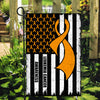 Leukemia Cancer Awareness America Flag Orange Ribbon Flag | Teecentury.com
