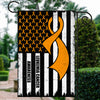 Leukemia Cancer Awareness America Flag Orange Ribbon Flag | Teecentury.com
