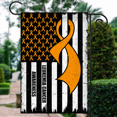 Leukemia Cancer Awareness America Flag Orange Ribbon Flag | Teecentury.com