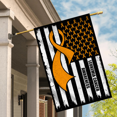 Leukemia Cancer Awareness America Flag Orange Ribbon Flag | Teecentury.com