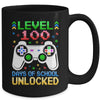 Level 100 Days Of School Unlocked Gamer Boys Funny 100th Day Mug | teecentury