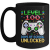 Level 100 Days Of School Unlocked Gamer Boys Funny 100th Day Mug | teecentury