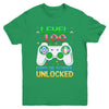 Level 100 Days Of School Unlocked Gamer Boys Funny 100th Day Youth Shirt | teecentury