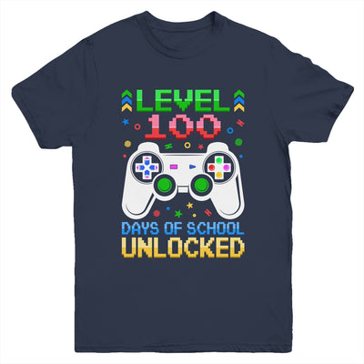 Level 100 Days Of School Unlocked Gamer Boys Funny 100th Day Youth Shirt | teecentury