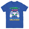 Level 100 Days Of School Unlocked Gamer Boys Funny 100th Day Youth Shirt | teecentury