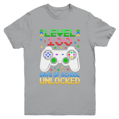 Level 100 Days Of School Unlocked Gamer Boys Funny 100th Day Youth Shirt | teecentury