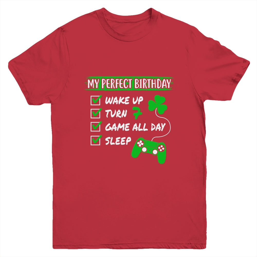 Level 7 Birthday Party 7 Years Old Video Games Perfect Birthday Youth Youth Shirt | Teecentury.com