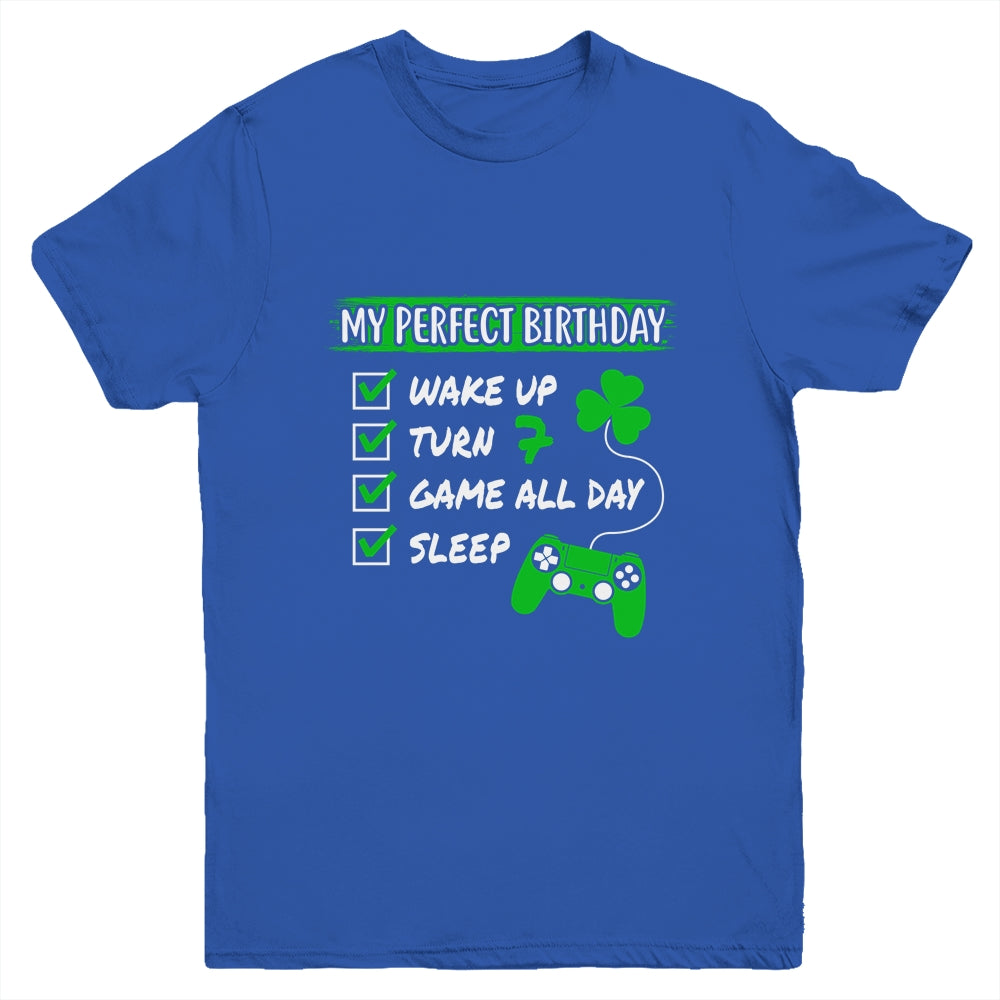 Level 7 Birthday Party 7 Years Old Video Games Perfect Birthday Youth Youth Shirt | Teecentury.com