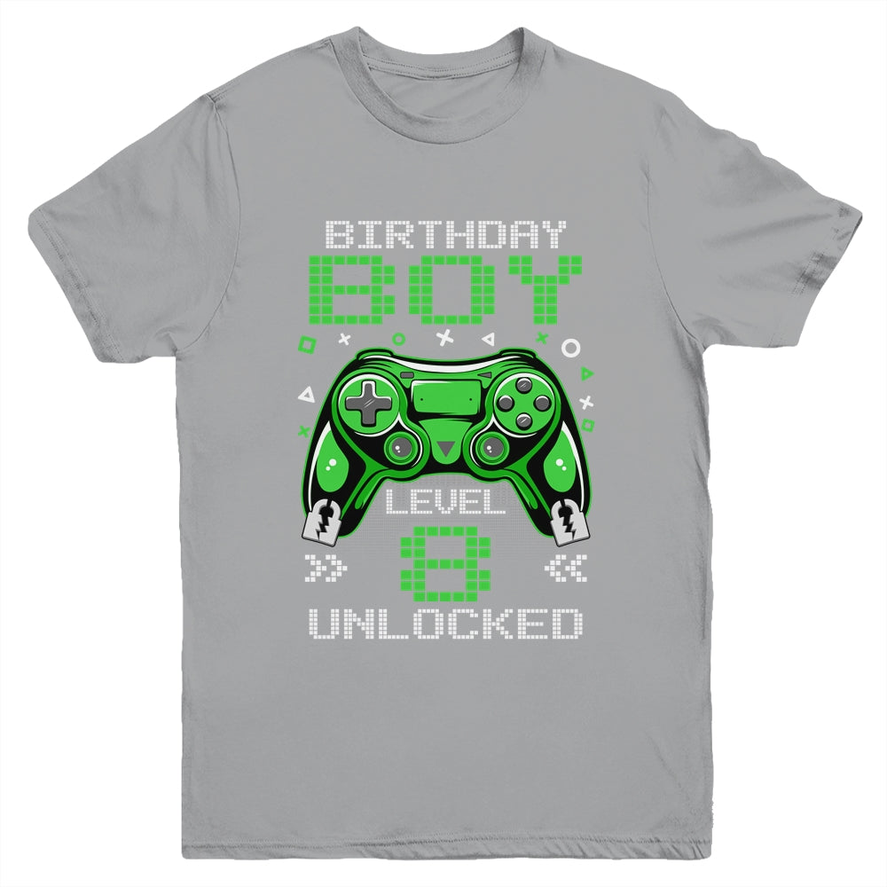 Level 8 Unlocked Awesome Since 2015 8th Birthday Gaming Youth Shirt | teecentury