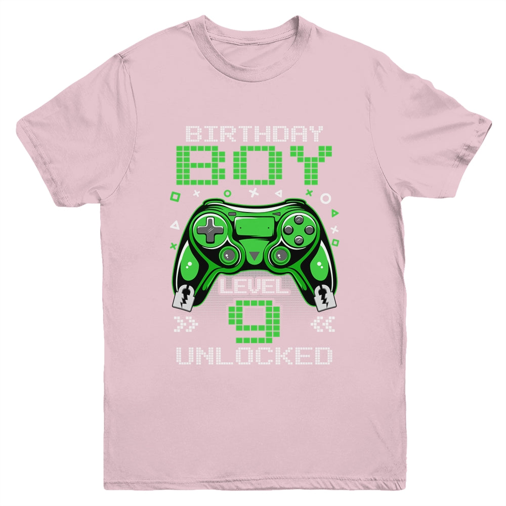 Level 9 Unlocked Awesome Since 2014 9th Birthday Gaming Youth Shirt | teecentury