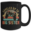 Leveled Up To Big Sister Baby Announcement For Women Mug | teecentury