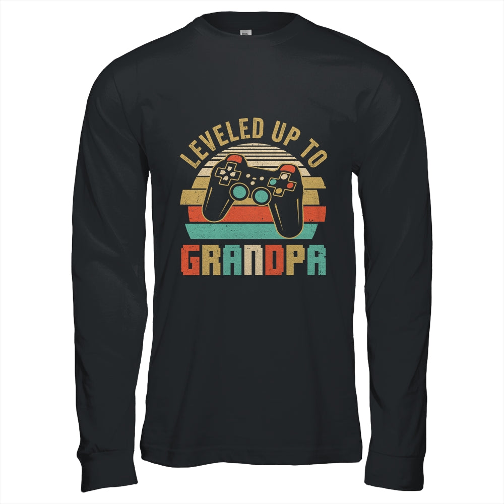 Leveled Up To Grandpa Baby Announcement For Men Shirt & Hoodie | teecentury