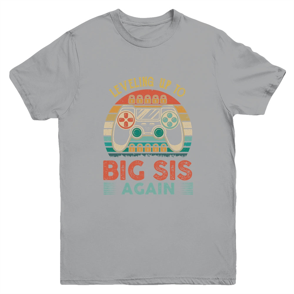 Leveling Up To Big Sis Again Vintage Big Sister Youth Youth Shirt | Teecentury.com