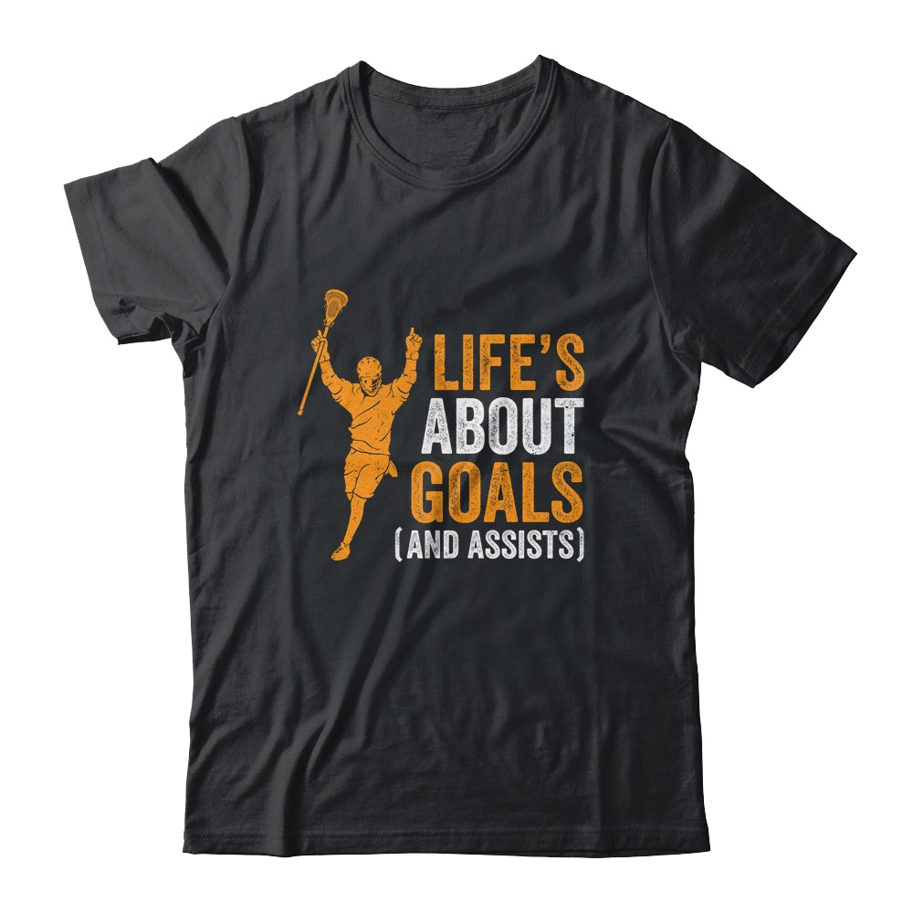 Life's About Goals Lacrosse For Boys Men Lacrosse T-Shirt & Hoodie | Teecentury.com