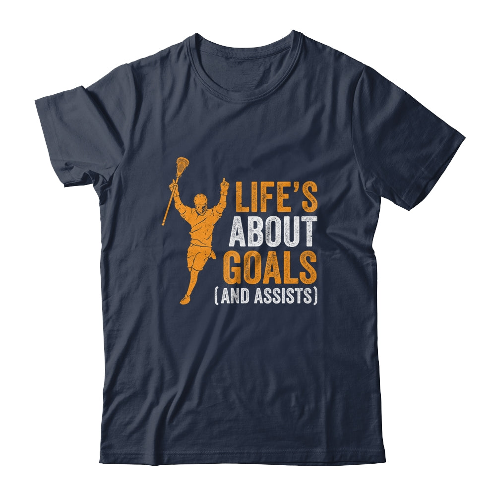 Life's About Goals Lacrosse For Boys Men Lacrosse T-Shirt & Hoodie | Teecentury.com