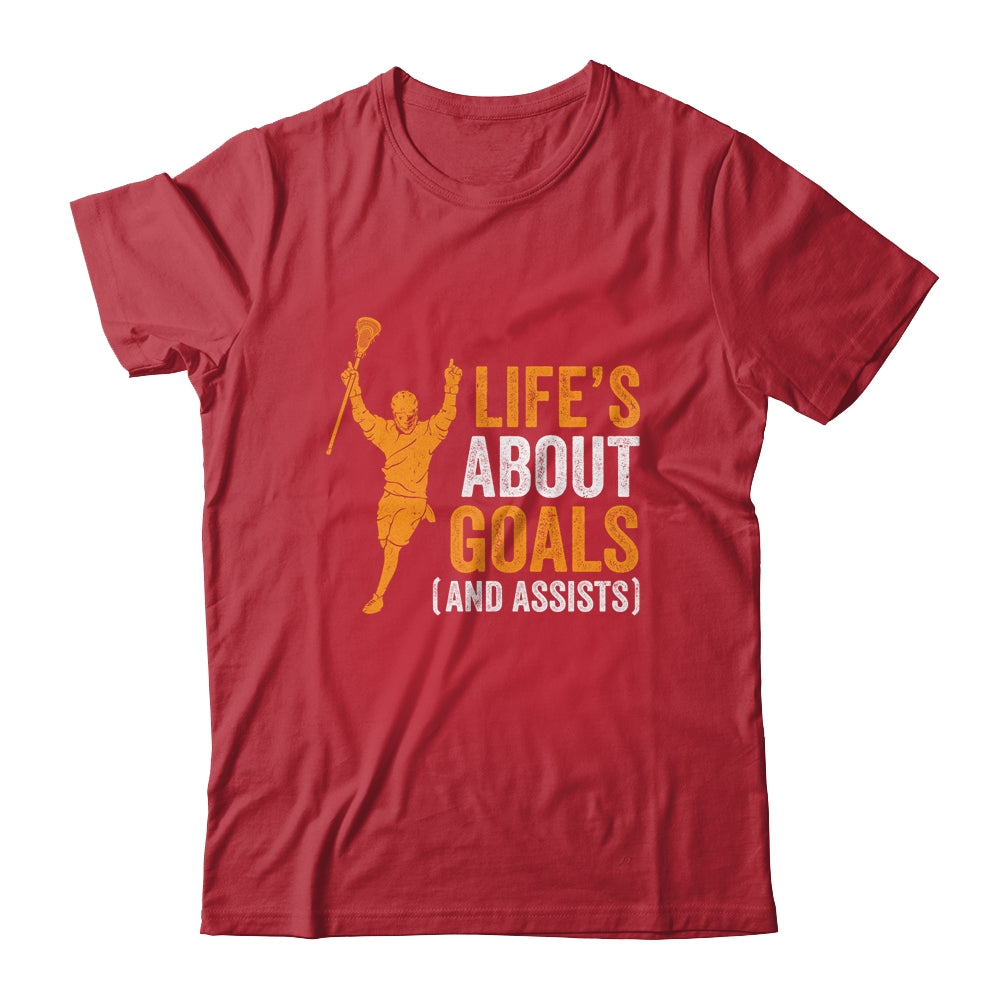 Life's About Goals Lacrosse For Boys Men Lacrosse T-Shirt & Hoodie | Teecentury.com
