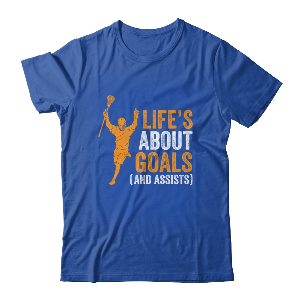 Life's About Goals Lacrosse For Boys Men Lacrosse T-Shirt & Hoodie | Teecentury.com