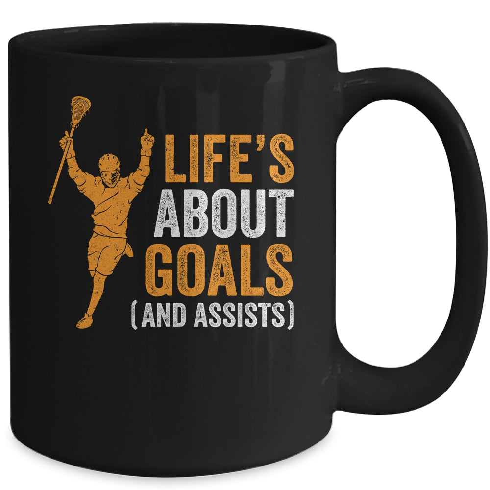 Life's About Goals Lacrosse For Boys Men Lacrosse Mug Coffee Mug | Teecentury.com