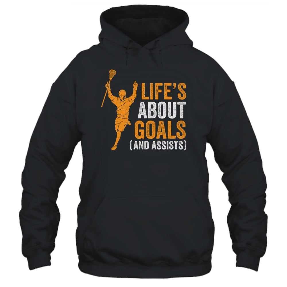 Life's About Goals Lacrosse For Boys Men Lacrosse T-Shirt & Hoodie | Teecentury.com