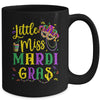 Little Miss Mardi Gras Cute Outfit Girls Kids Mug | teecentury