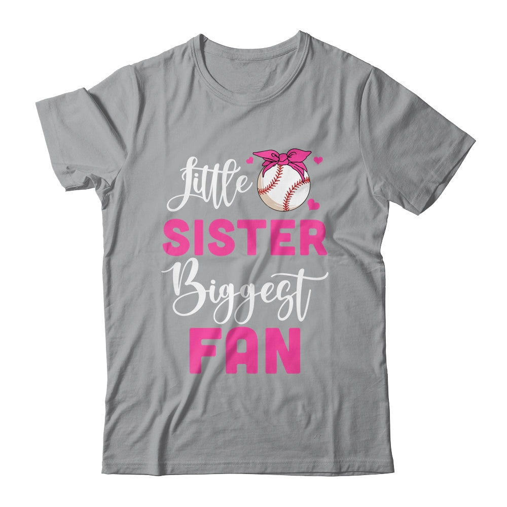 Little Sister Biggest Fan Baseball Girl Shirt & Tank Top | teecentury