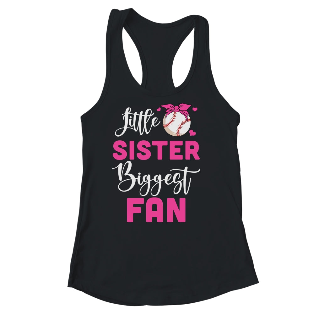 Little Sister Biggest Fan Baseball Girl Shirt & Tank Top | teecentury