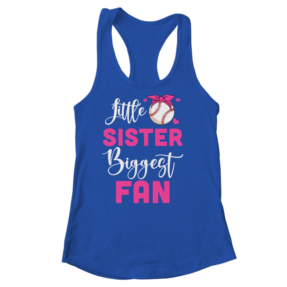 Little Sister Biggest Fan Baseball Girl Shirt & Tank Top | teecentury