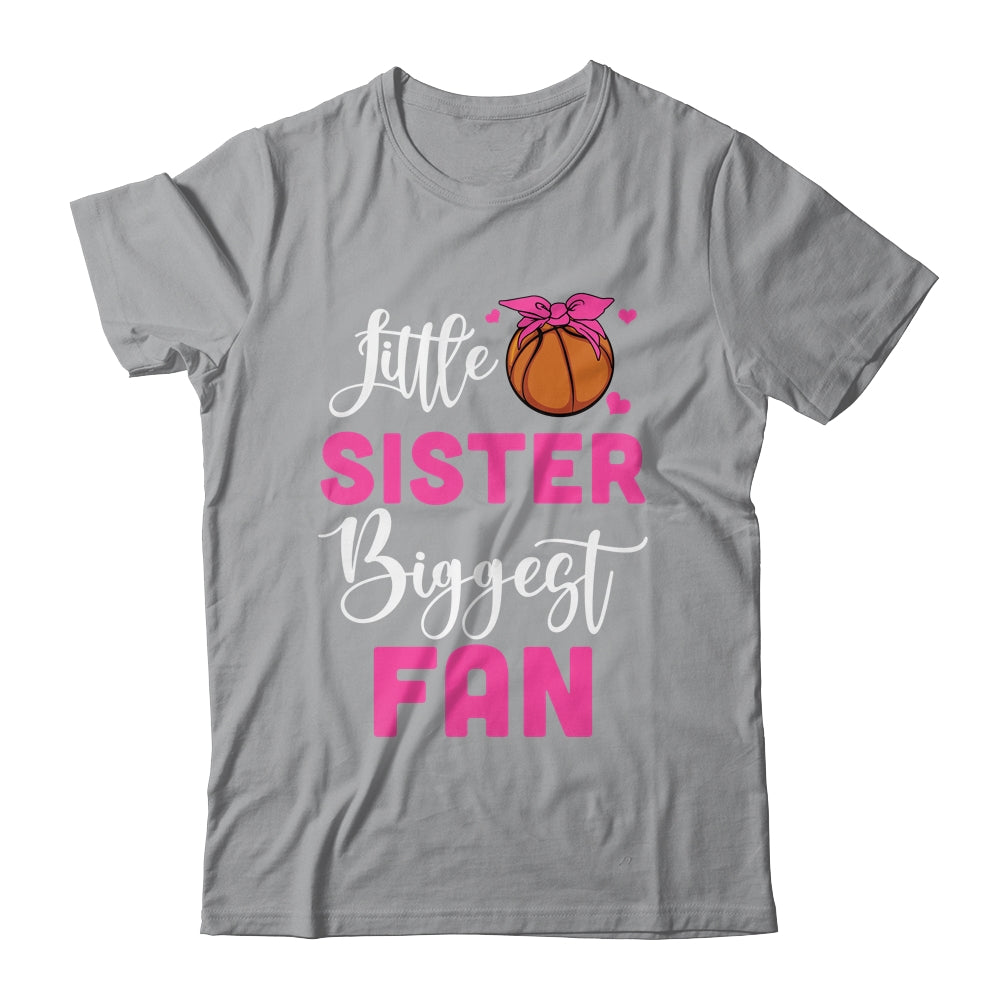 Little Sister Biggest Fan Basketball Girl Shirt & Tank Top | teecentury