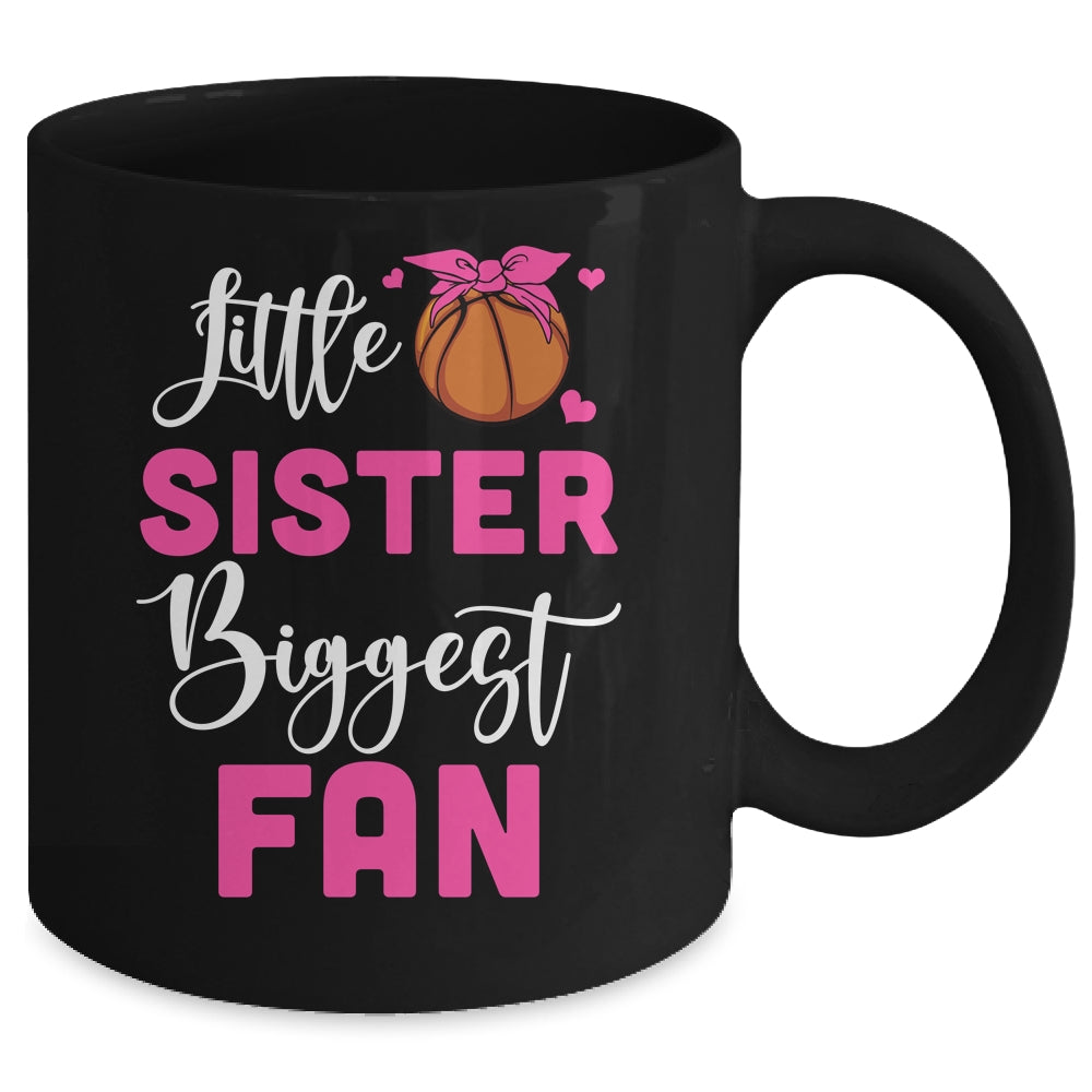 Little Sister Biggest Fan Basketball Girl Mug | teecentury