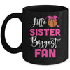 Little Sister Biggest Fan Basketball Girl Mug | teecentury