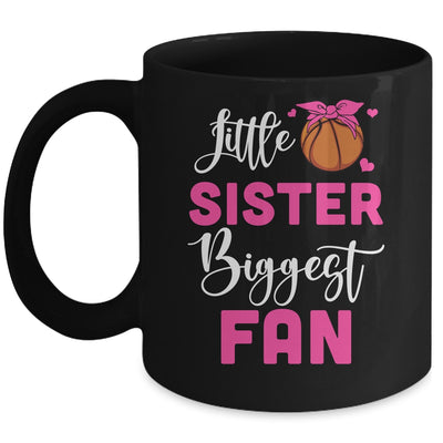 Little Sister Biggest Fan Basketball Girl Mug | teecentury