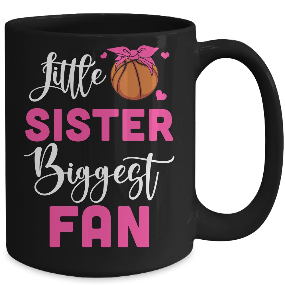 Little Sister Biggest Fan Basketball Girl Mug | teecentury