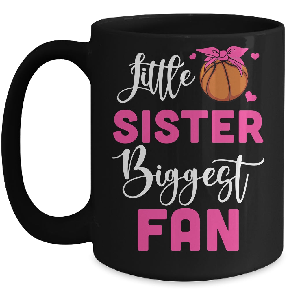 Little Sister Biggest Fan Basketball Girl Mug | teecentury