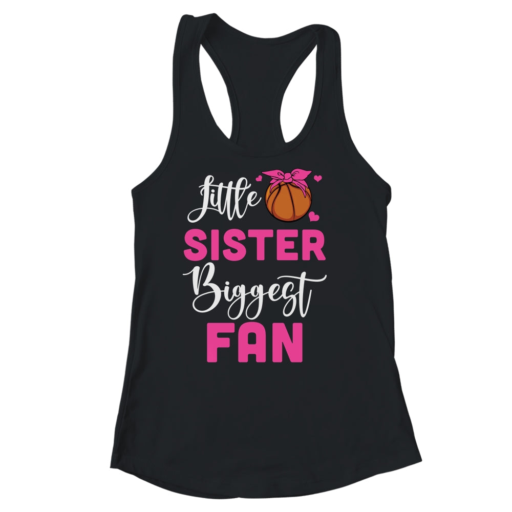 Little Sister Biggest Fan Basketball Girl Shirt & Tank Top | teecentury