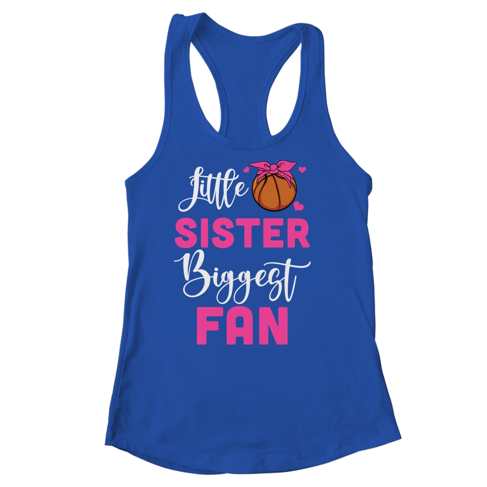 Little Sister Biggest Fan Basketball Girl Shirt & Tank Top | teecentury